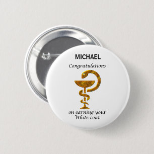 Pharmacy White Coat Ceremony Congratulations 2 Inch Round Button