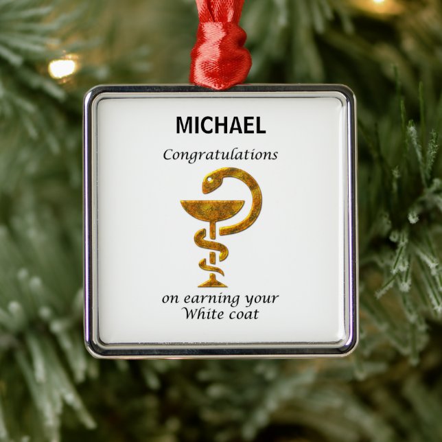 Pharmacy White Coat Ceremony Congratulations Metal Ornament (Tree)