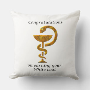 Pharmacy White Coat Ceremony Congratulations Throw Pillow