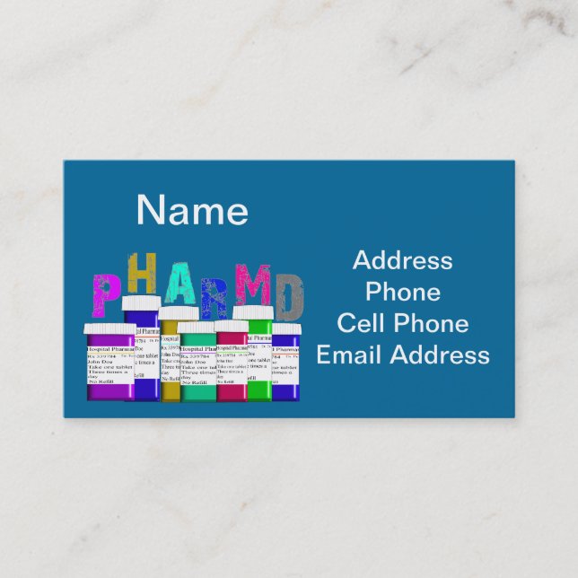 PharmD Business Cards Traditional Size (Front)