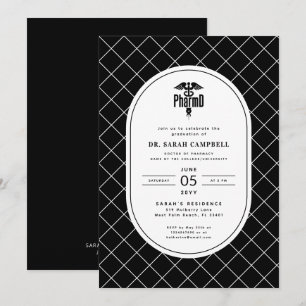 PharmD Doctor of Pharmacy Graduation Check Pattern Invitation