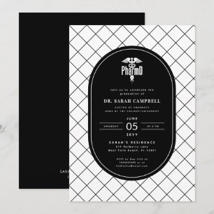 PharmD Doctor of Pharmacy Graduation Check Pattern Invitation