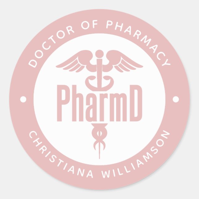 PharmD Doctor of Pharmacy Graduation Pharmacist Classic Round Sticker (Front)