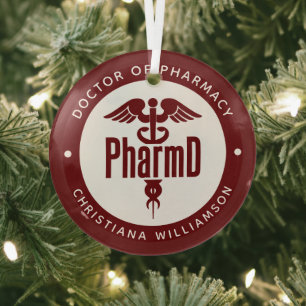 PharmD Doctor of Pharmacy Graduation Pharmacist Glass Ornament