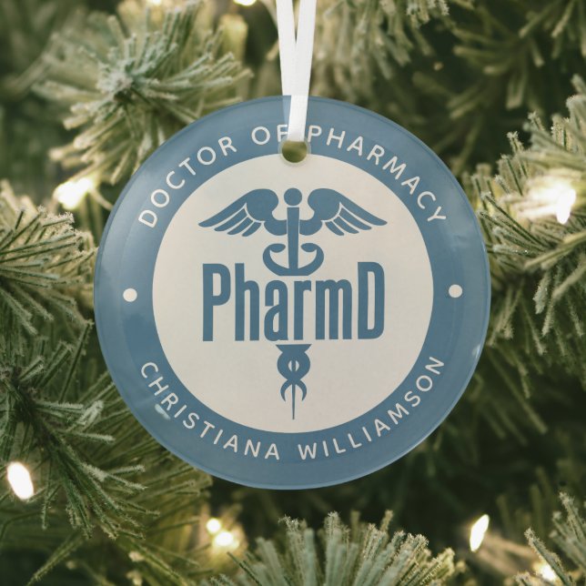 PharmD Doctor of Pharmacy Graduation Pharmacist Glass Ornament (Insitu)