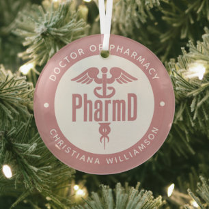 PharmD Doctor of Pharmacy Graduation Pharmacist Glass Ornament