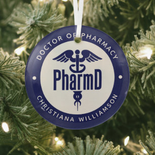 PharmD Doctor of Pharmacy Graduation Pharmacist Glass Ornament