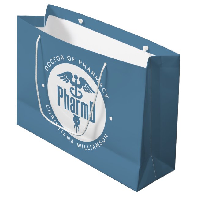 PharmD Doctor of Pharmacy Graduation Pharmacist Large Gift Bag (Front Angled)