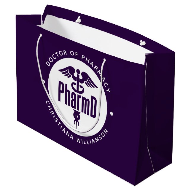 PharmD Doctor of Pharmacy Graduation Pharmacist Large Gift Bag (Back Angled)