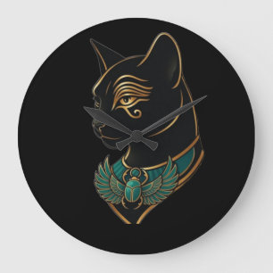 Pharoh cat large clock
