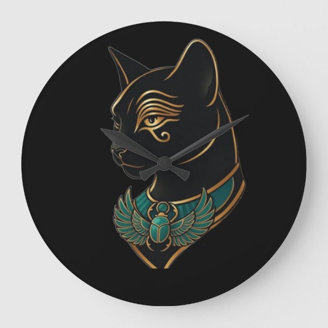 Pharoh cat large clock (Front)