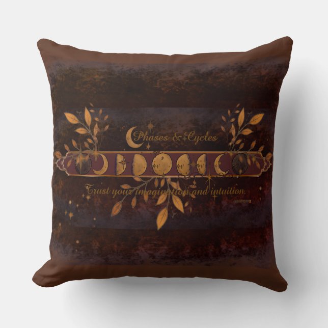 Phases and Cycles Throw Pillow (Front)