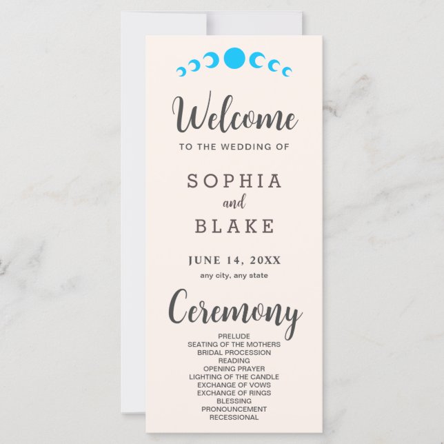 Phases de la Lune bleue Programme de mariage de co (Devant)