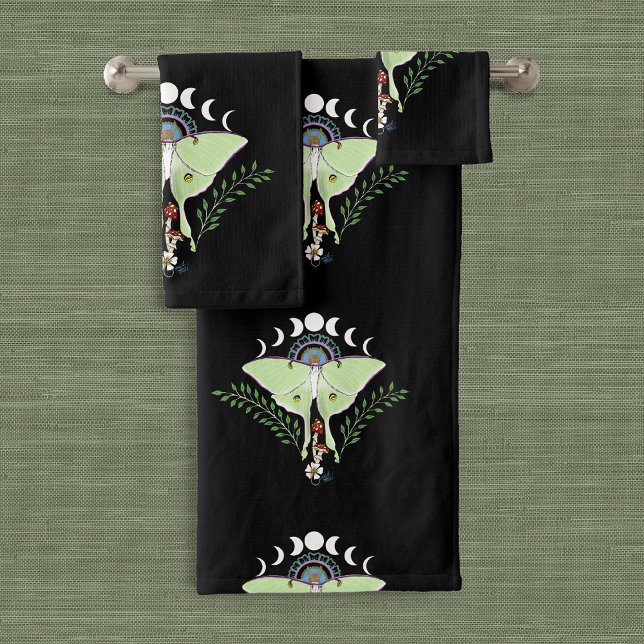 Phases Luna Moth Moon Noir (Créateur téléchargé)