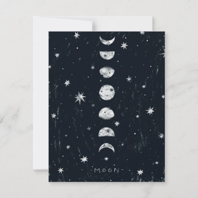 Phases of the moon flat card (Front)
