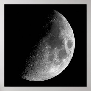 PHASES OF THE MOON, HALF MOON. PHOTO 2 OF 5. POSTER