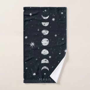 Phases of the moon hand towel
