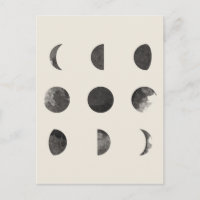Phases of the Moon Lunar Watercolor
