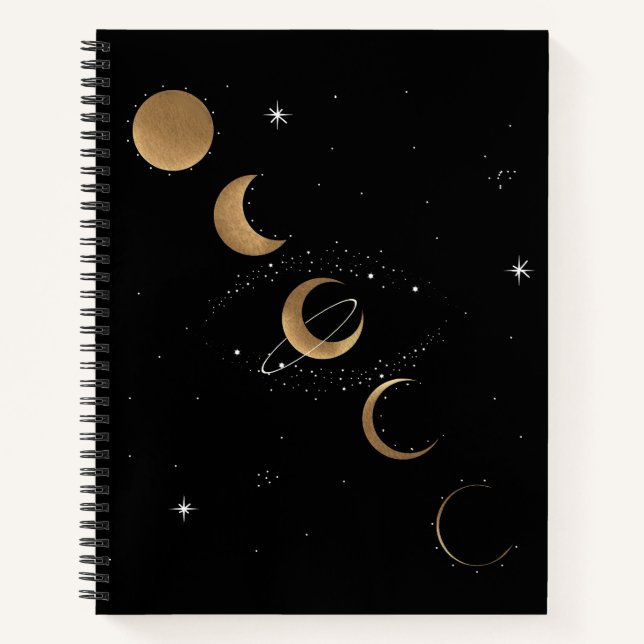 Phases of the Moon Spiral Notebook (Front)