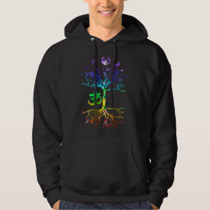 Phases of the Moon Tree of Life Om Chakra Hoodie