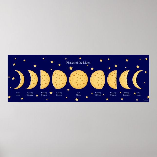 Phases of the Moon with Stars Cheese Lunar Chart (Front)