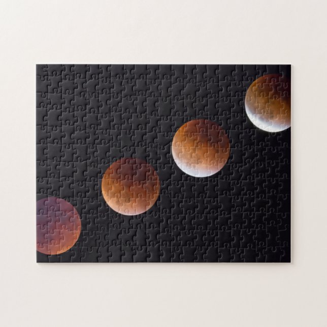 Phases of Total Lunar Eclipse | Seattle Jigsaw Puzzle (Horizontal)