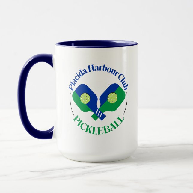 PHC Pickleball Two Tone Mug blue handle (Left)