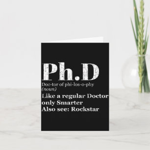 Phd definition funny graduation candidate graphic  card