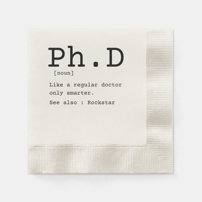 PhD definition philosophy doctor dissertation Napkin (Front)