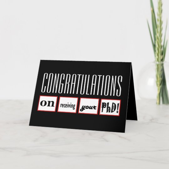 phd degree congratulations greeting card