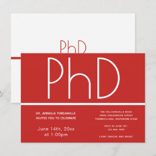 PhD degree Graduation Party Invitation