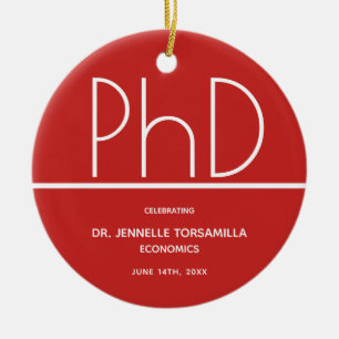 PhD degree Graduation Party Keepsake Ceramic Ornament