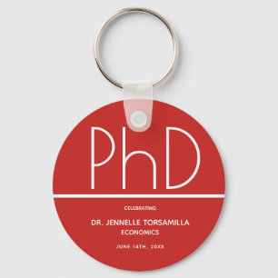 PhD degree Graduation Party Red Favour Keychain