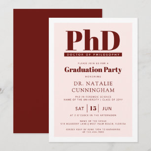 PhD Doctor of Philosophy Doctoral Graduation Invitation