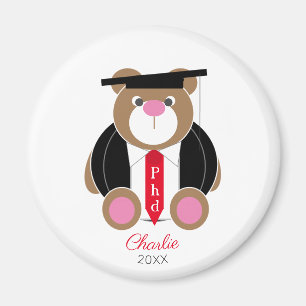 PhD doctor of philosophy gift congratulations bear Magnet
