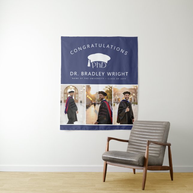 PhD Doctoral Grad Hat Doctoral Graduation Tapestry (In Situ)