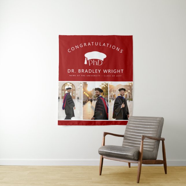 PhD Doctoral Grad Hat Doctoral Graduation Tapestry (In Situ)