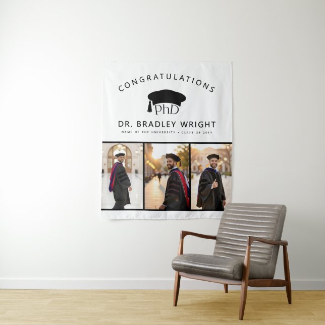 PhD Doctoral Grad Hat Doctoral Graduation Tapestry (In Situ)