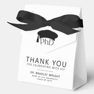 PhD Doctoral Grad Hat Graduation Thank You Favor Box