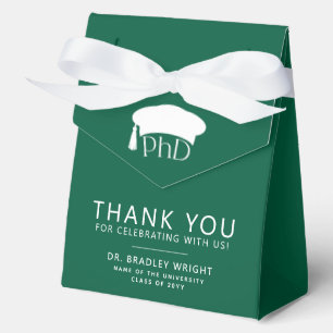 PhD Doctoral Grad Hat Graduation Thank You Favor Box