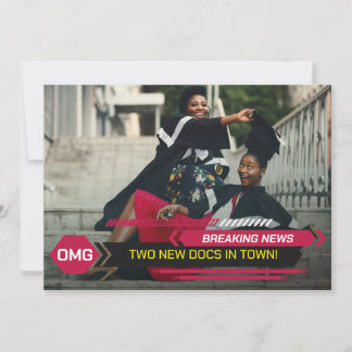PhD Doctorate Breaking TV News Graduation Party Invitation