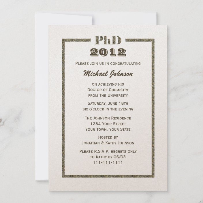 phd graduation invitation template