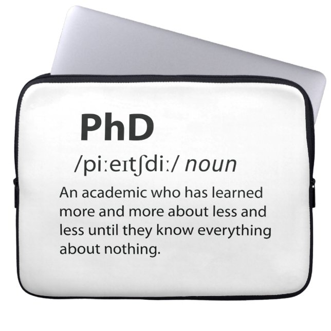 PhD Funny Dictionary Definition Laptop Sleeve (Front)