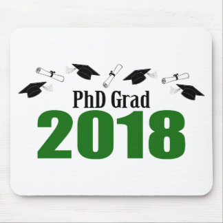 PhD Grad 2018 Caps And Diplomas (Green) Mouse Pad