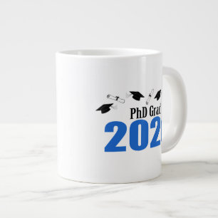PhD Grad 2020 Caps And Diplomas (Blue) Large Coffee Mug
