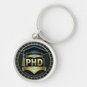 Phd graduation doctoral thesis defense Keychain