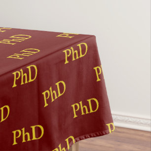 PhD Graduation Grad Graduate Burgundy Tablecloth