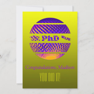 PhD graduation greeting card colourful