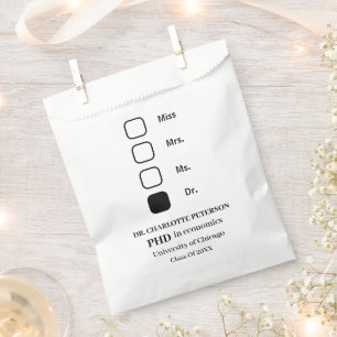 PhD Graduation Party Favour Bag