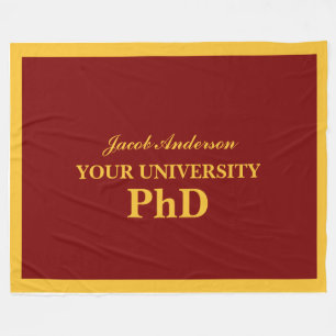 PhD Graduation Personalized Name Fleece Blanket
